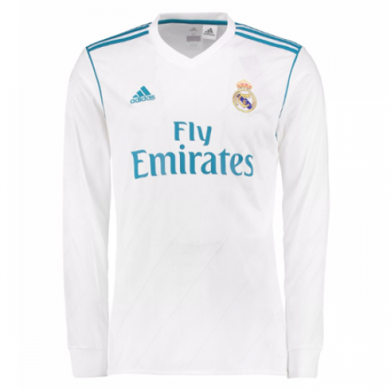 Retro Real Madrid Home Long Sleeve Jersey 2017/18